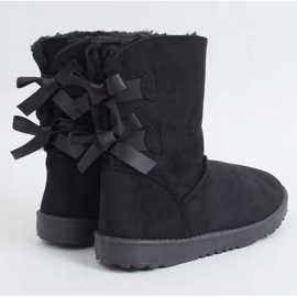 Snow boots with black bows B195-1 Black 1