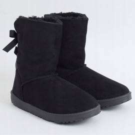 Snow boots with black bows B195-1 Black 2