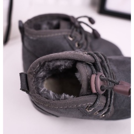 Children's Lace-up Snow Boots Warmed With Fur Gray Hunter grey 1