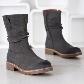 Super Mode Boots With Ruffled Uppers grey 1