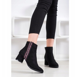 M.Daszyński Suede boots with a decorative zipper black 1