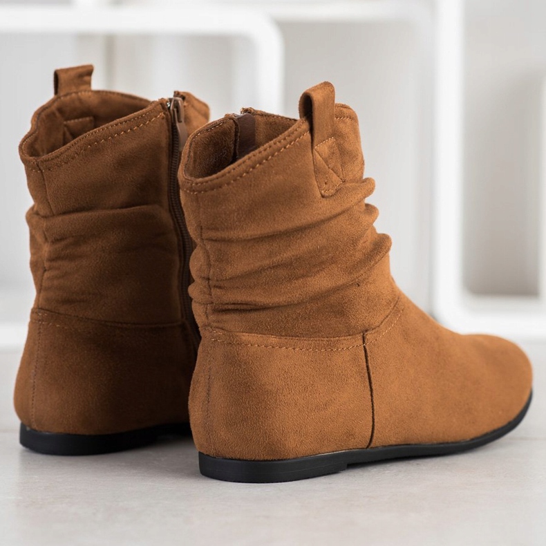 SHELOVET Casual Suede Booties brown 1