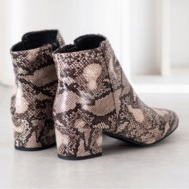 SHELOVET Snake Print Boot beige brown 1