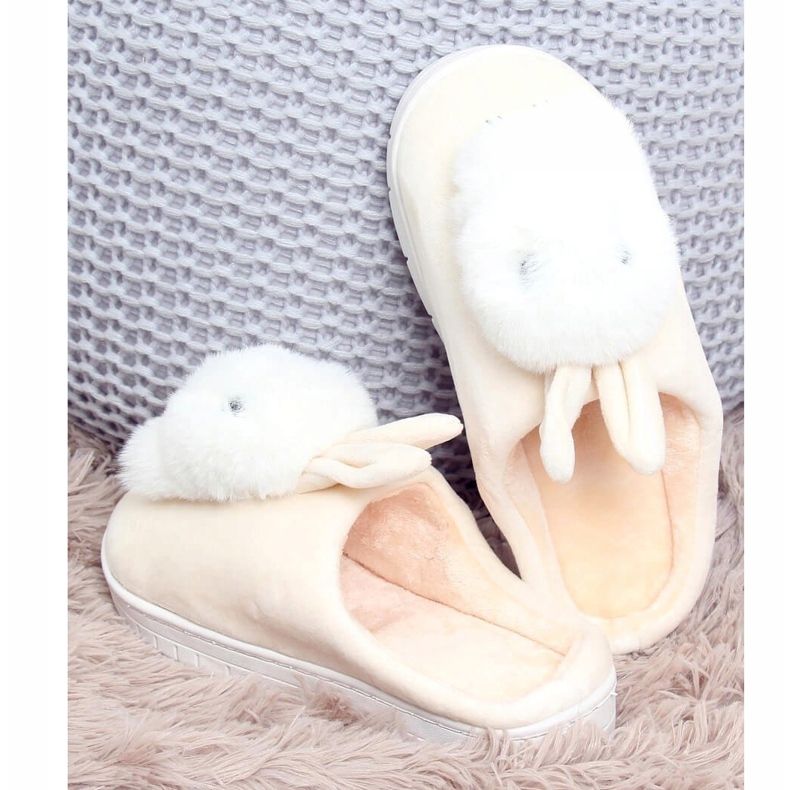 Women's slippers bunnies beige MA01 Beige ecru 1