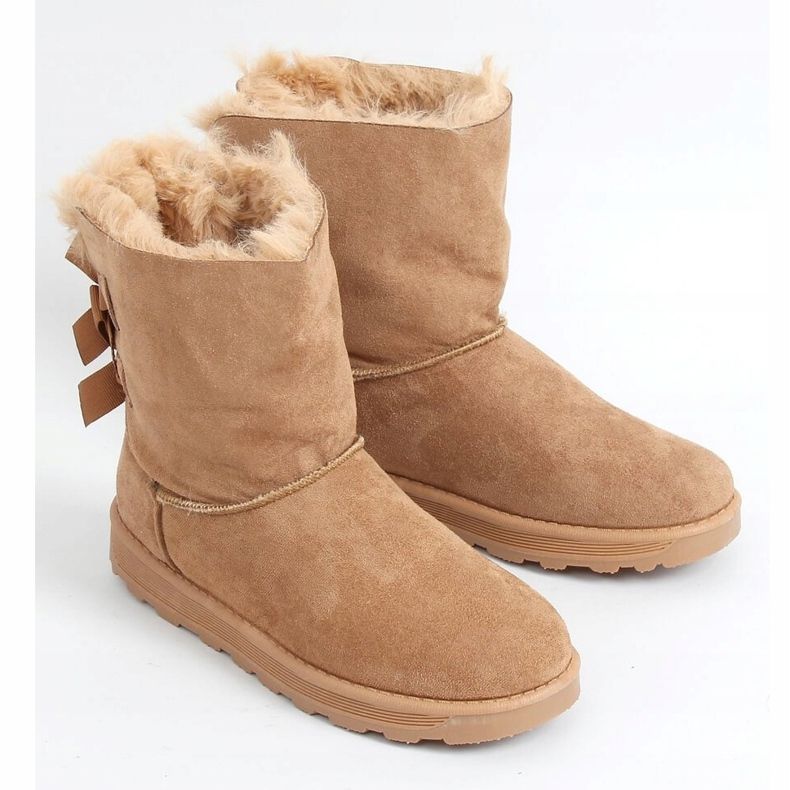 Snow boots with bows camel 256 Camel beige 2
