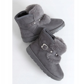 Snow boots with gray cubic zirconia A980 Gray grey 1