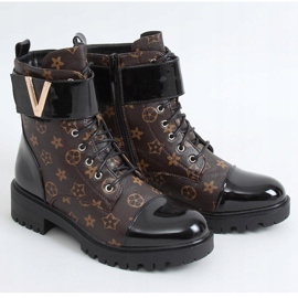 Lace-up boots for women NC1073 Black brown 1