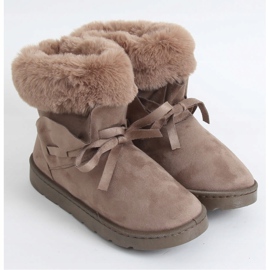 Women's beige snow boots A974 Khaki 1