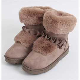 Women's beige snow boots A976 Khaki 1