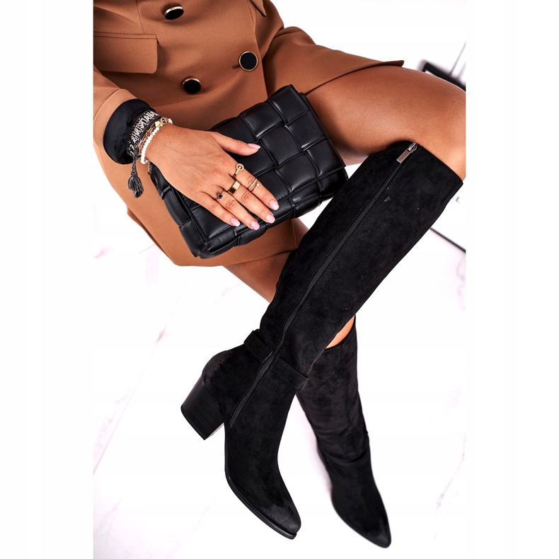 Vinceza Women's Boots On Heel Suede Black Nevermind 3