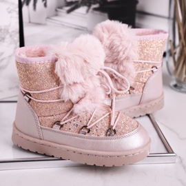 FRROCK Children's Snow Boots With Fur Pink Minnie Mouse silver 4