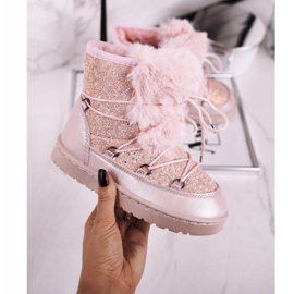 FRROCK Children's Snow Boots With Fur Pink Minnie Mouse silver 2