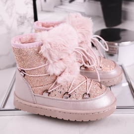 FRROCK Children's Snow Boots With Fur Pink Minnie Mouse silver 1