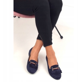 Women's navy blue loafers 88-381 Navy 1