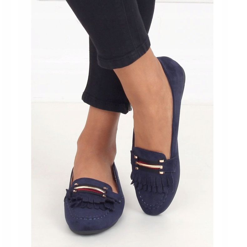 Women's navy blue loafers 88-381 Navy 2
