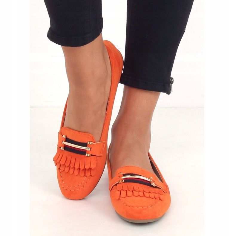 Orange women's loafers 88-381 Orange 1