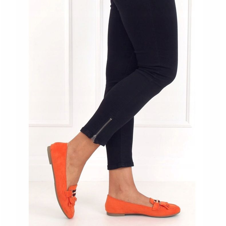 Orange women's loafers 88-381 Orange 2