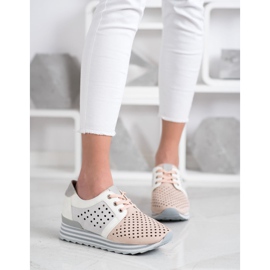 Aclys Openwork Sneakers white pink grey 1