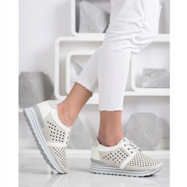 Aclys Openwork Sneakers beige white grey 2