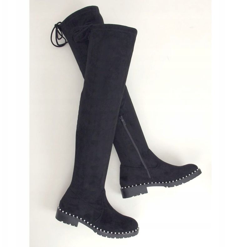Black musketeer boots 8375-PG Black 1