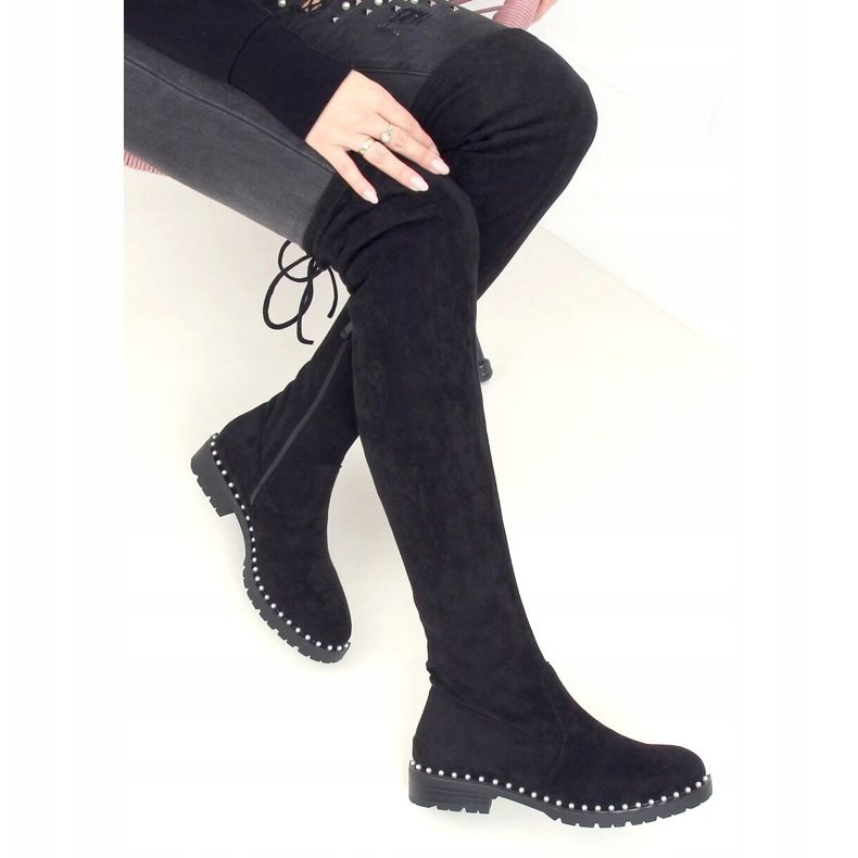 Black musketeer boots 8375-PG Black 2