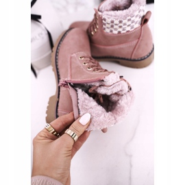 Apawwa Children's boots Trappers insulated with fur Pink Forest 1