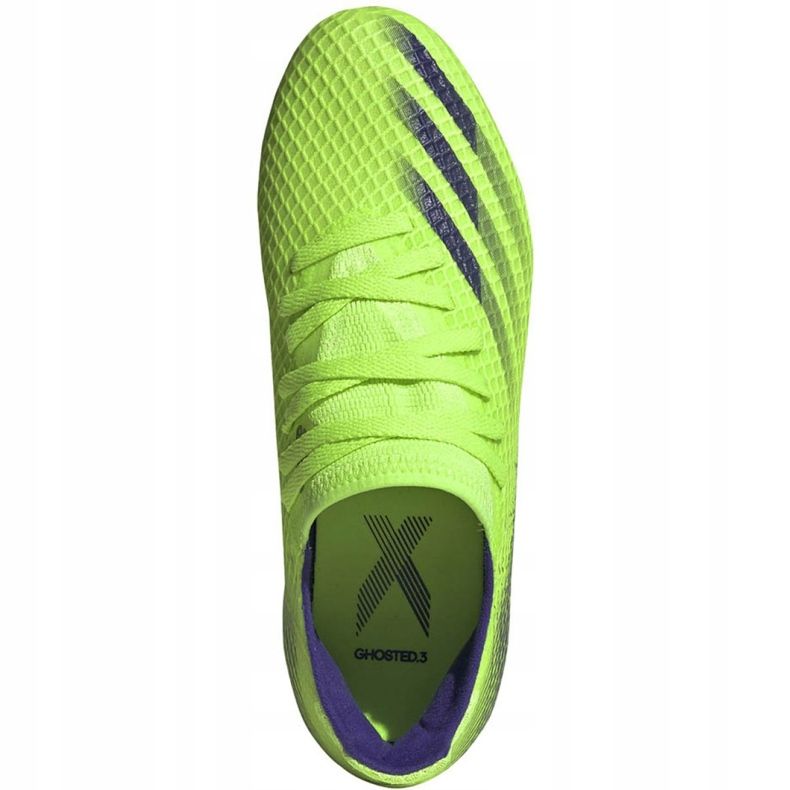 Adidas X Ghosted.3 Fg Jr EG8212 football boots green green 1 Adidas X Ghosted.3 Fg Jr EG8212 football boots green green 1