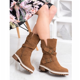 Super Mode High Boots With Buckle brown 1