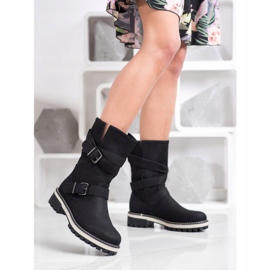 Super Mode High Boots With Buckle black 1