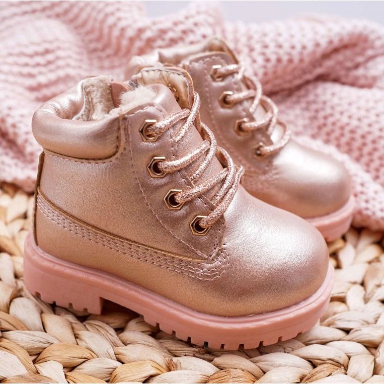 Children's Trappers Warm Boots Champagne Dexter pink 1