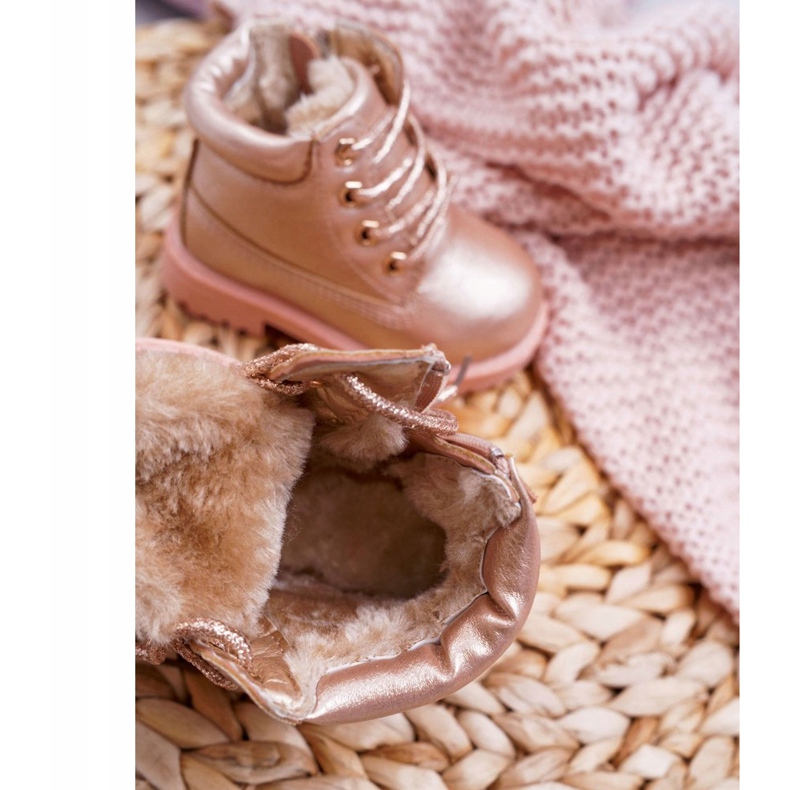 Children's Trappers Warm Boots Champagne Dexter pink 4