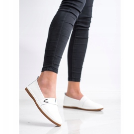 VINCEZA leather slipons white 1