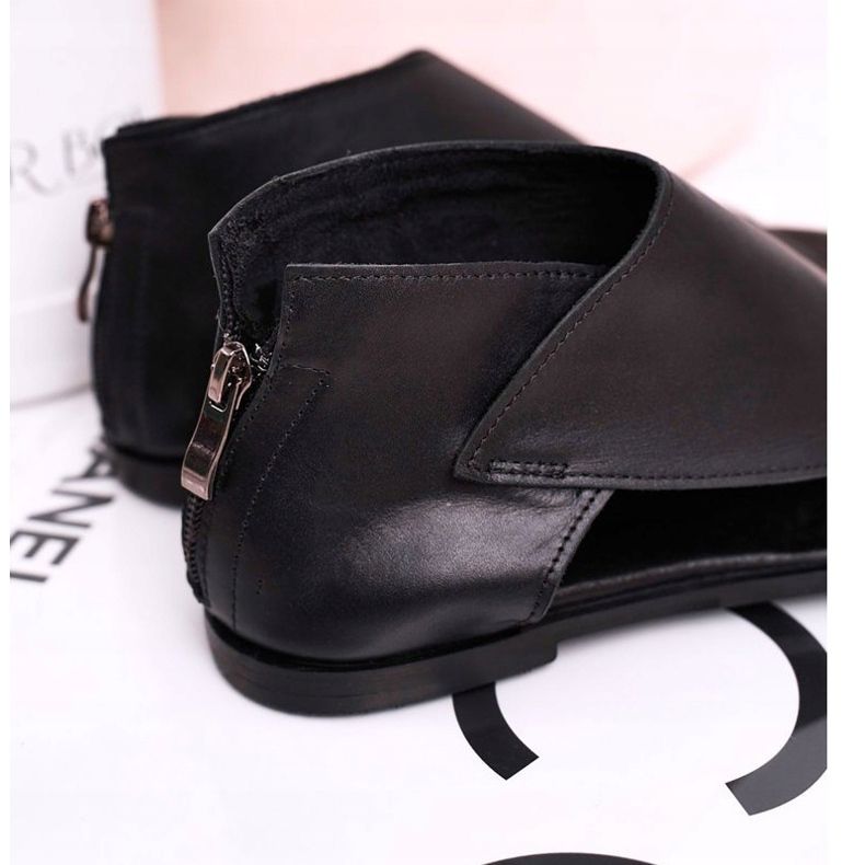 Nicole Women's Flat Leather Sandals Black Natalie 1 Nicole Women's Flat Leather Sandals Black Natalie 1