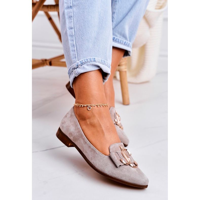 Nicole Women's Suede Loafers Beige Mary-Jane ballerinas 2