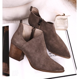 Nicole Women's Boots With A Cut Out Suede Brown Lawrence 2