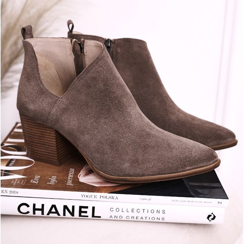 Nicole Women's Boots With A Cut Out Suede Brown Lawrence 1