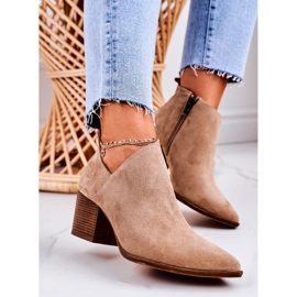 Nicole Women's Boots With A Cut Out Suede Beige Lawrence brown 2