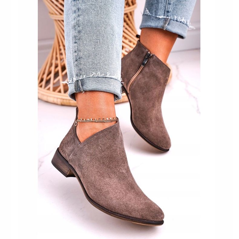 Nicole Women's Boots With A Cut Out Suede Brown Clarence 2 Nicole Women's Boots With A Cut Out Suede Brown Clarence 2