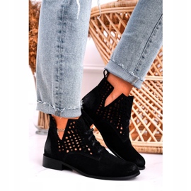 Nicole Women's Openwork Suede Black Susannah boots 2 Nicole Women's Openwork Suede Black Susannah boots 2