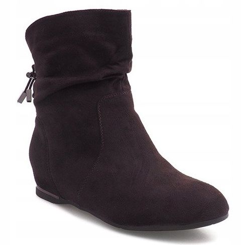 Suede Wedge Boots 030-PA Brown 2