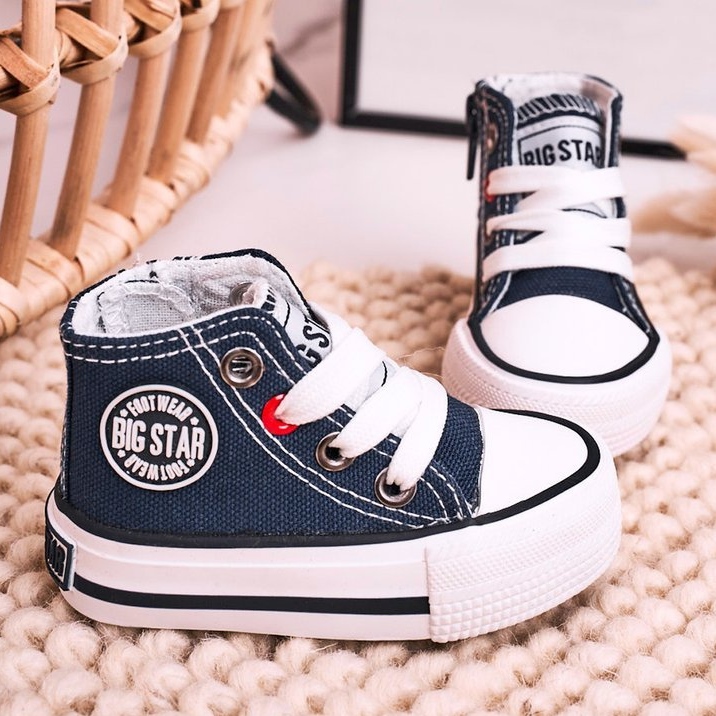 Children's High Sneakers With a zipper Big Star HH374189 Navy Blue 1 Children's High Sneakers With a zipper Big Star HH374189 Navy Blue 1