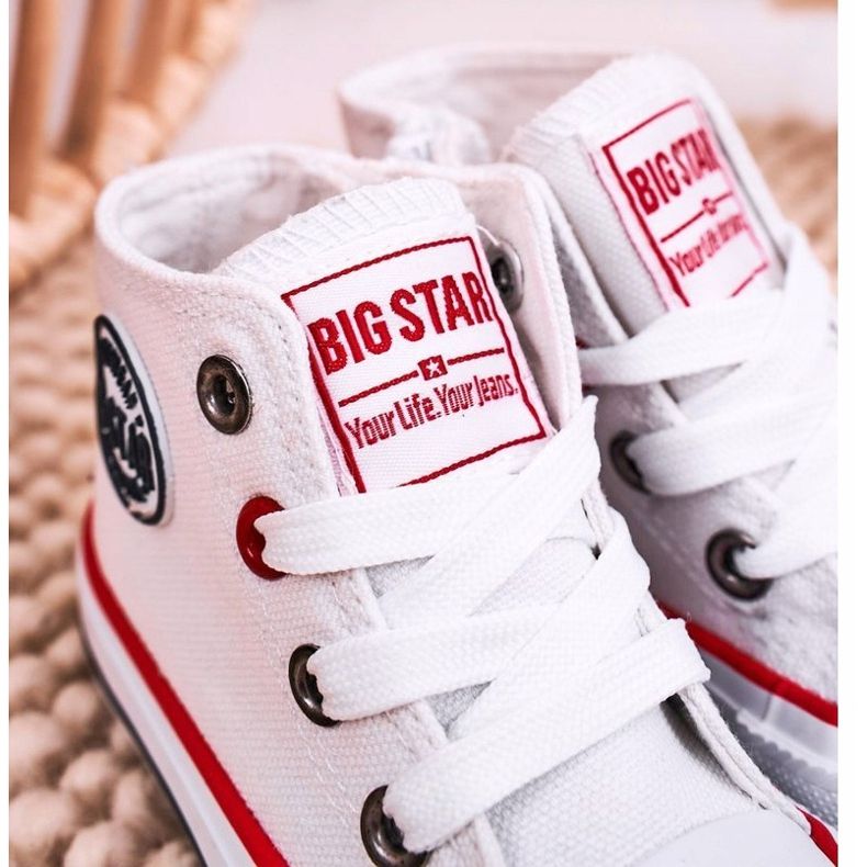 Children's High Sneakers With a zipper Big Star HH374187 White 2