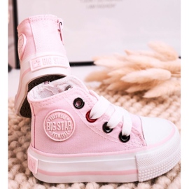 Children's High Sneakers With a Zipper Big Star HH374191 Pink 1