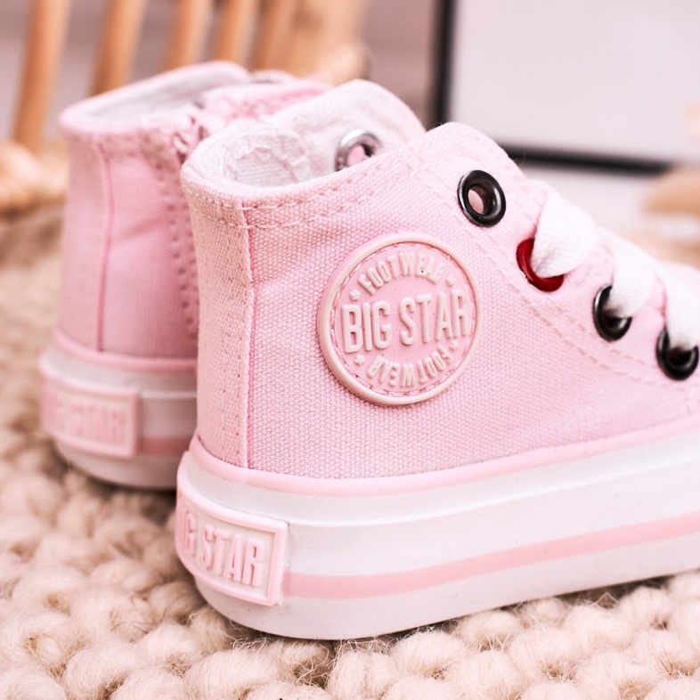 Children's High Sneakers With a Zipper Big Star HH374191 Pink 2