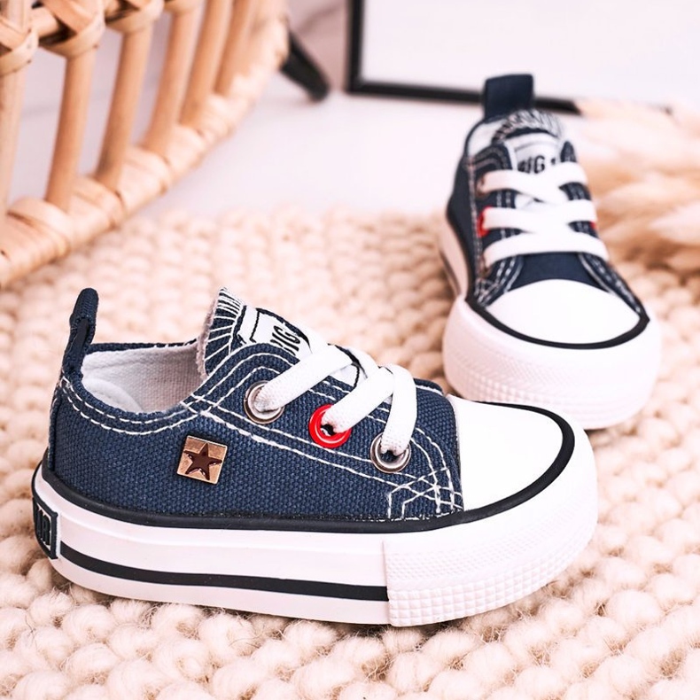 Children's Classic Low Sneakers Big Star HH374195 Navy Blue 1