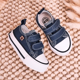 Children's Low Sneakers With Velcro Big Star HH374201 Navy Blue 2