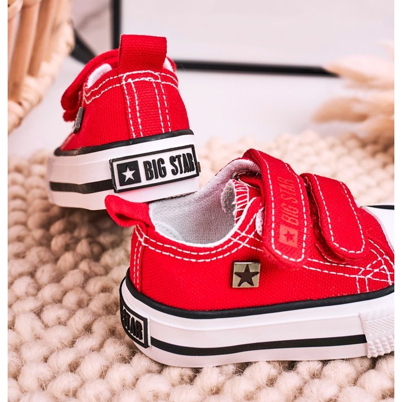 Children's Low Sneakers With Velcro Big Star HH374202 Red 2 Children's Low Sneakers With Velcro Big Star HH374202 Red 2