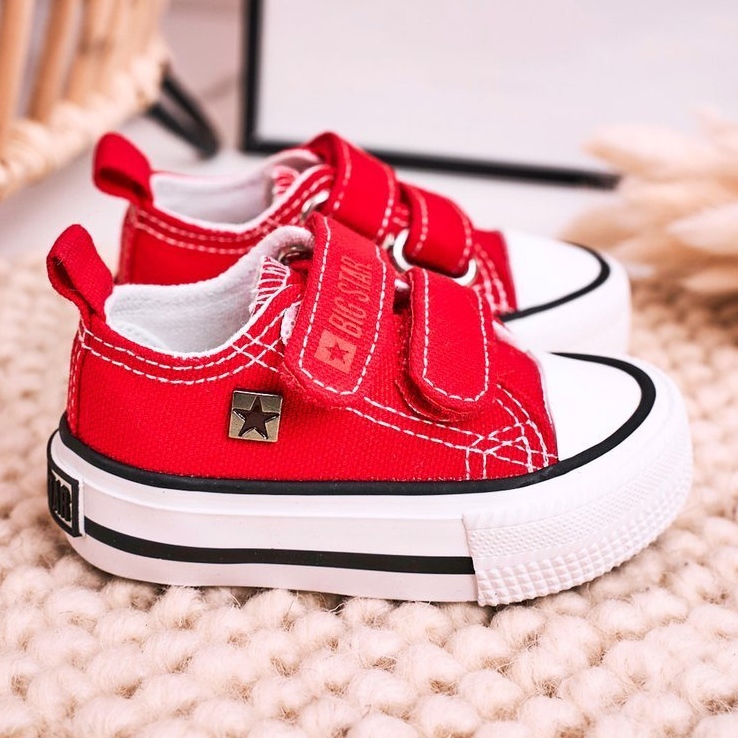 Children's Low Sneakers With Velcro Big Star HH374202 Red 1 Children's Low Sneakers With Velcro Big Star HH374202 Red 1