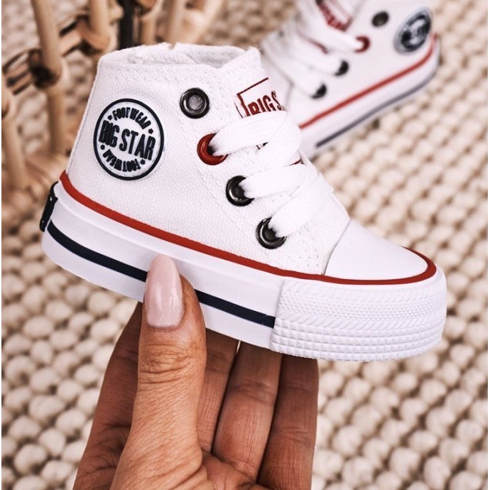 Children's High Sneakers With a zipper Big Star HH374083 White 2