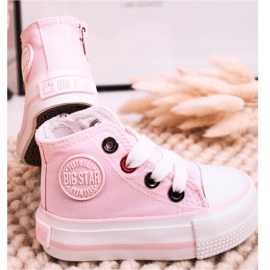 Children's High Sneakers With a zipper Big Star HH374087 Pink 2 Children's High Sneakers With a zipper Big Star HH374087 Pink 2